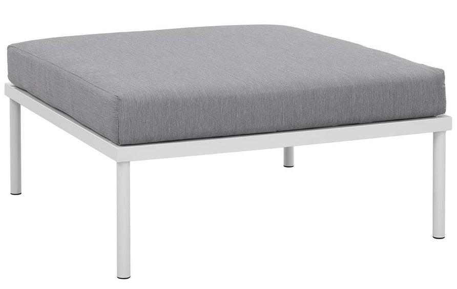 Cliff 3 Piece Outdoor Patio Aluminum Sectional Sofa Set in White Gray