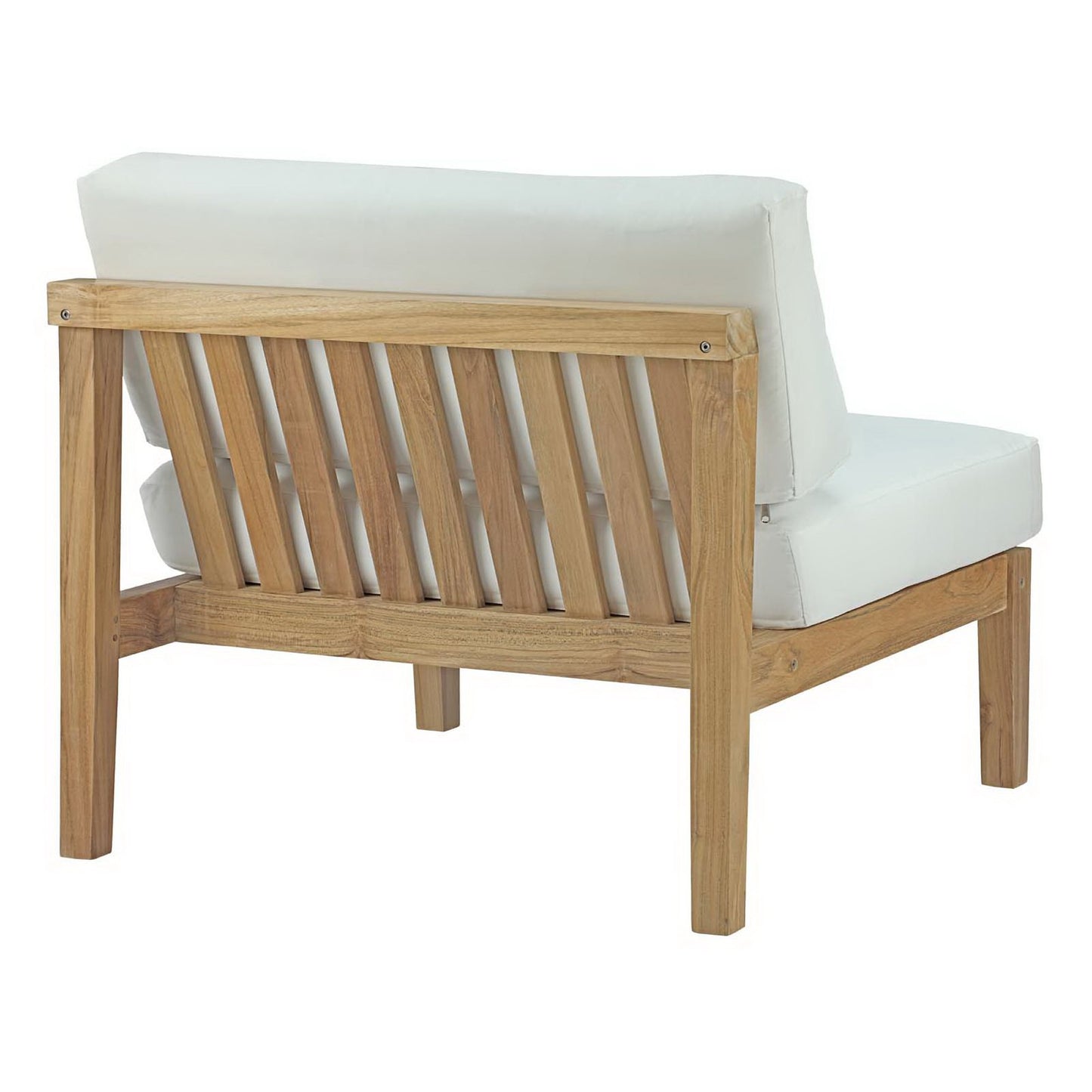 Fable Outdoor Patio Teak Armless in Natural White