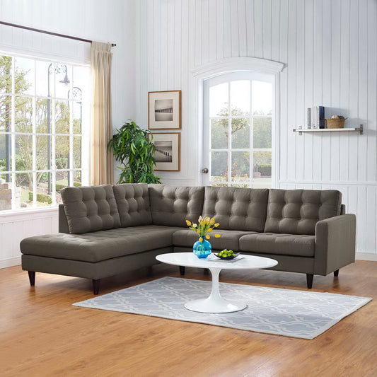 Empress 2 Piece Upholstered Fabric Left Facing Bumper Sectional by Furniture for America
