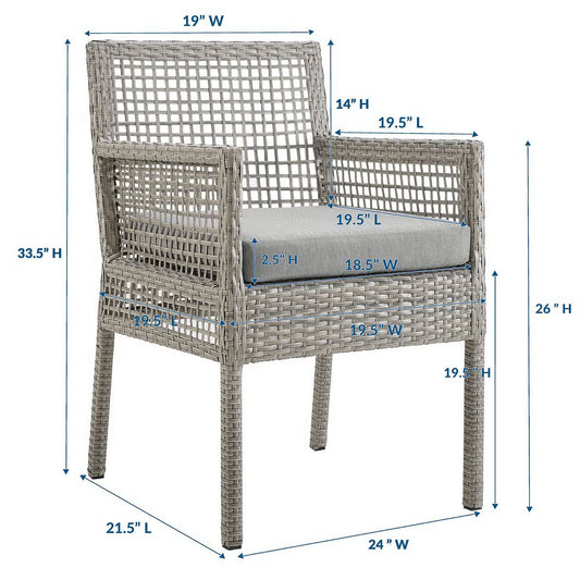 Aura 7 Piece Outdoor Patio Wicker Rattan Set by Furniture For America