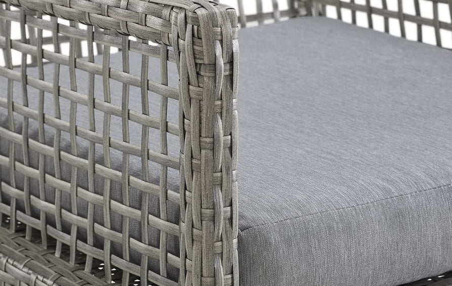 Cinder Outdoor Patio Wicker Rattan Dining Armchair in Gray Gray
