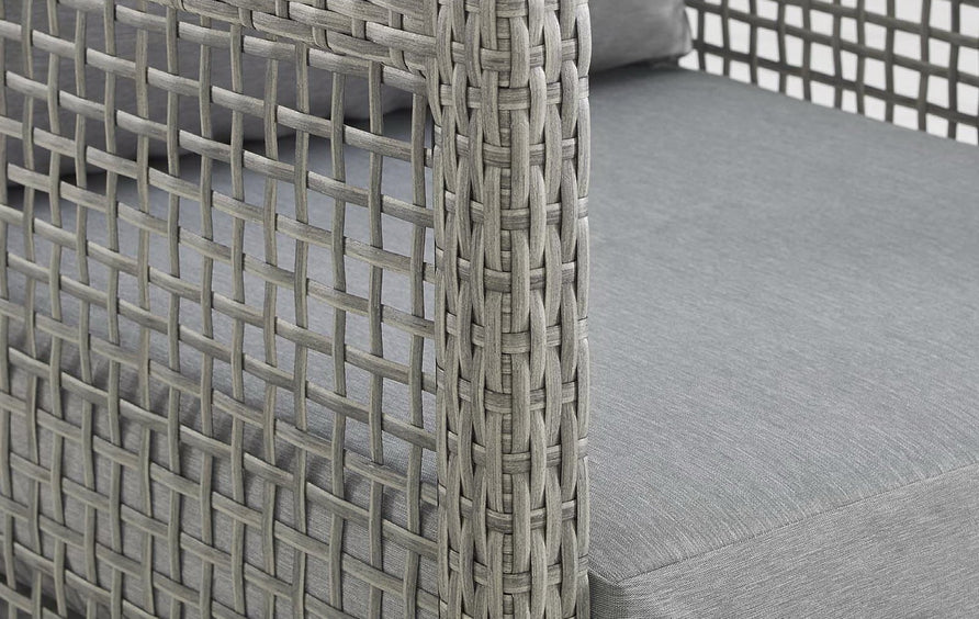 Cinder Outdoor Patio Wicker Rattan Sofa in Gray Gray