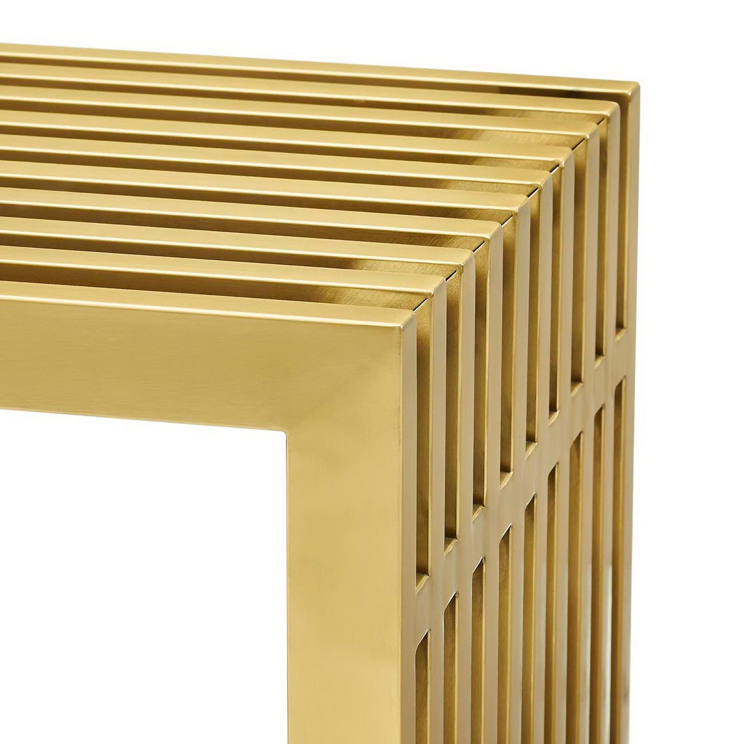 Fenn Medium Stainless Steel Bench in Gold