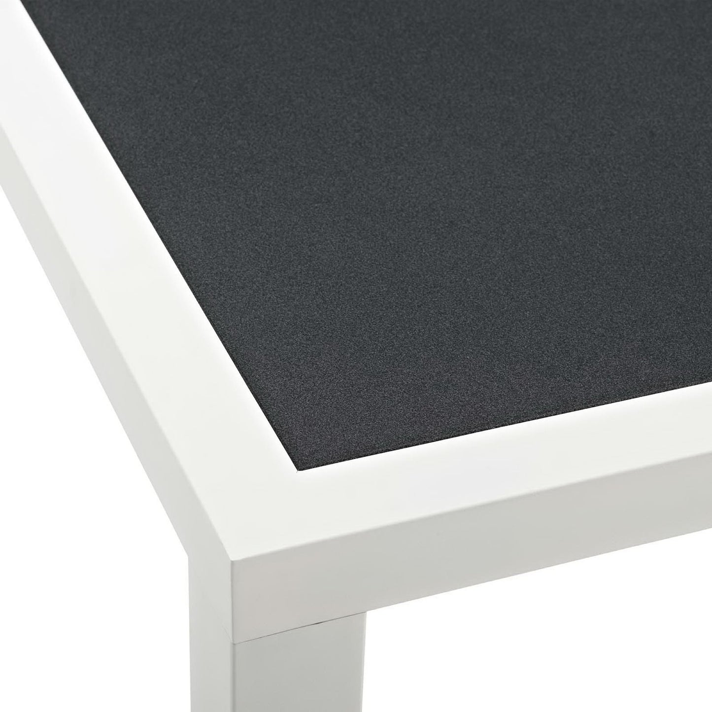 Willow 90.5" Outdoor Patio Aluminum Dining Table in White Gray