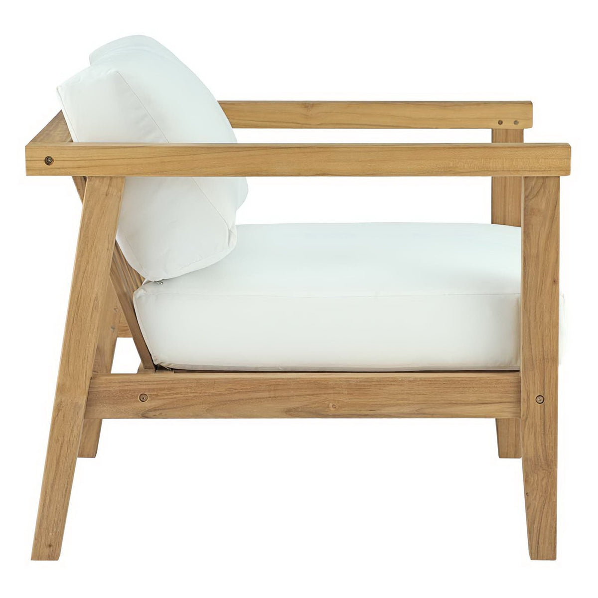 Fable 2 Piece Outdoor Patio Teak Set in Natural White