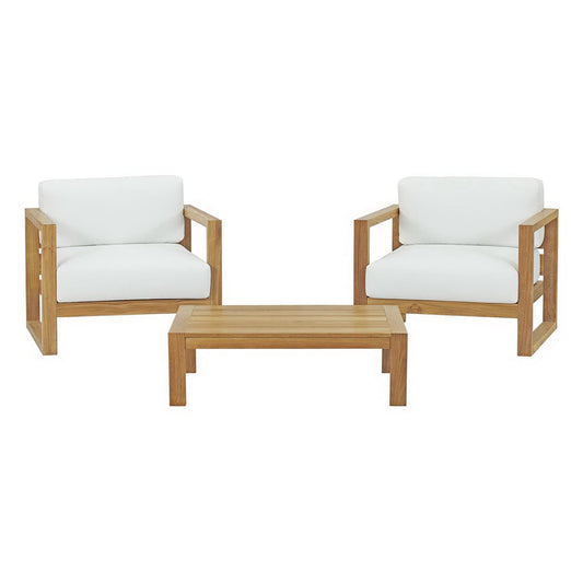 Upland 3 Piece Outdoor Patio Teak Set by Furniture For America