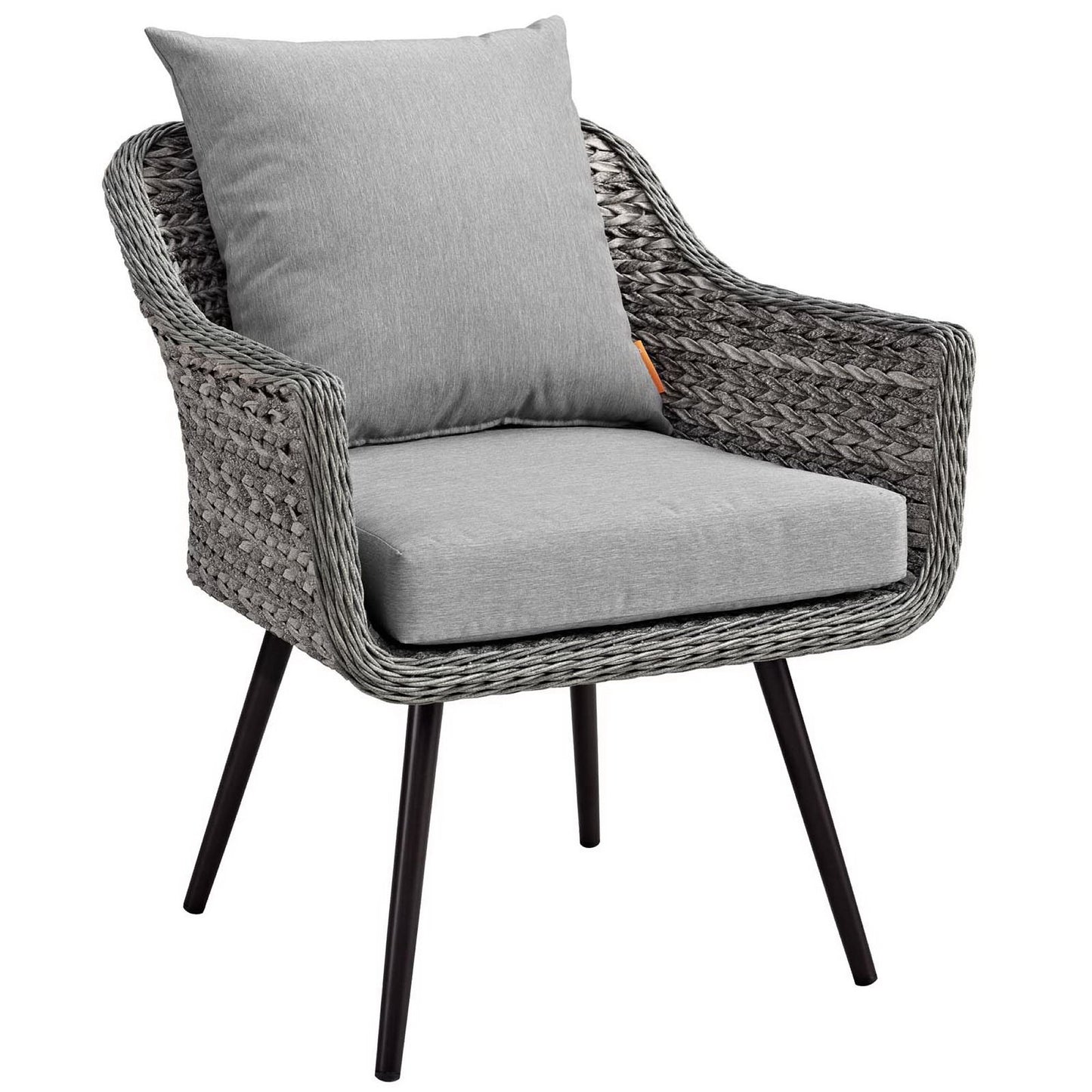 Bodhi Outdoor Patio Wicker Rattan Armchair Set of 2 in Gray Gray