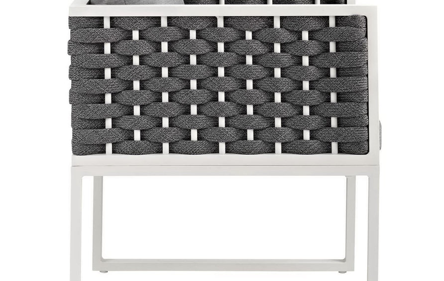 Willow Outdoor Patio Aluminum Dining Armchair Set of 2 in White Gray