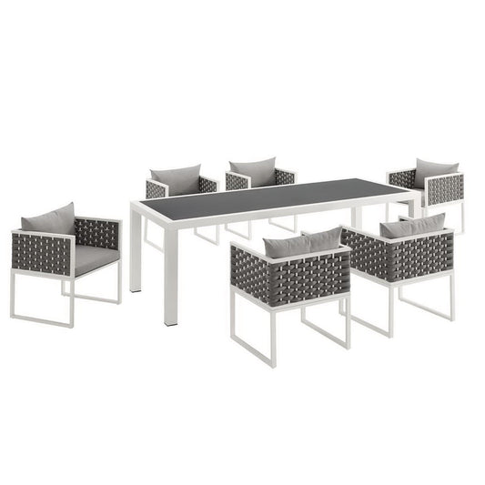 Stance 7 Piece Outdoor Patio Aluminum Dining Set by Furniture For America