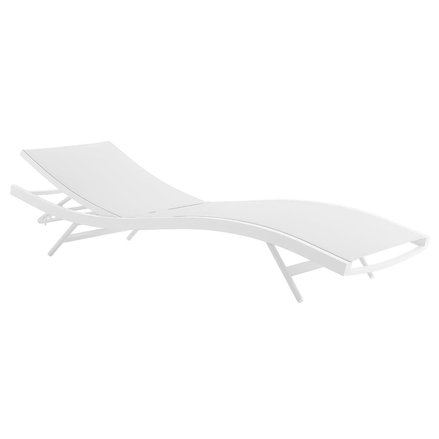Bergamot Outdoor Patio Mesh Chaise Lounge Chair in White White