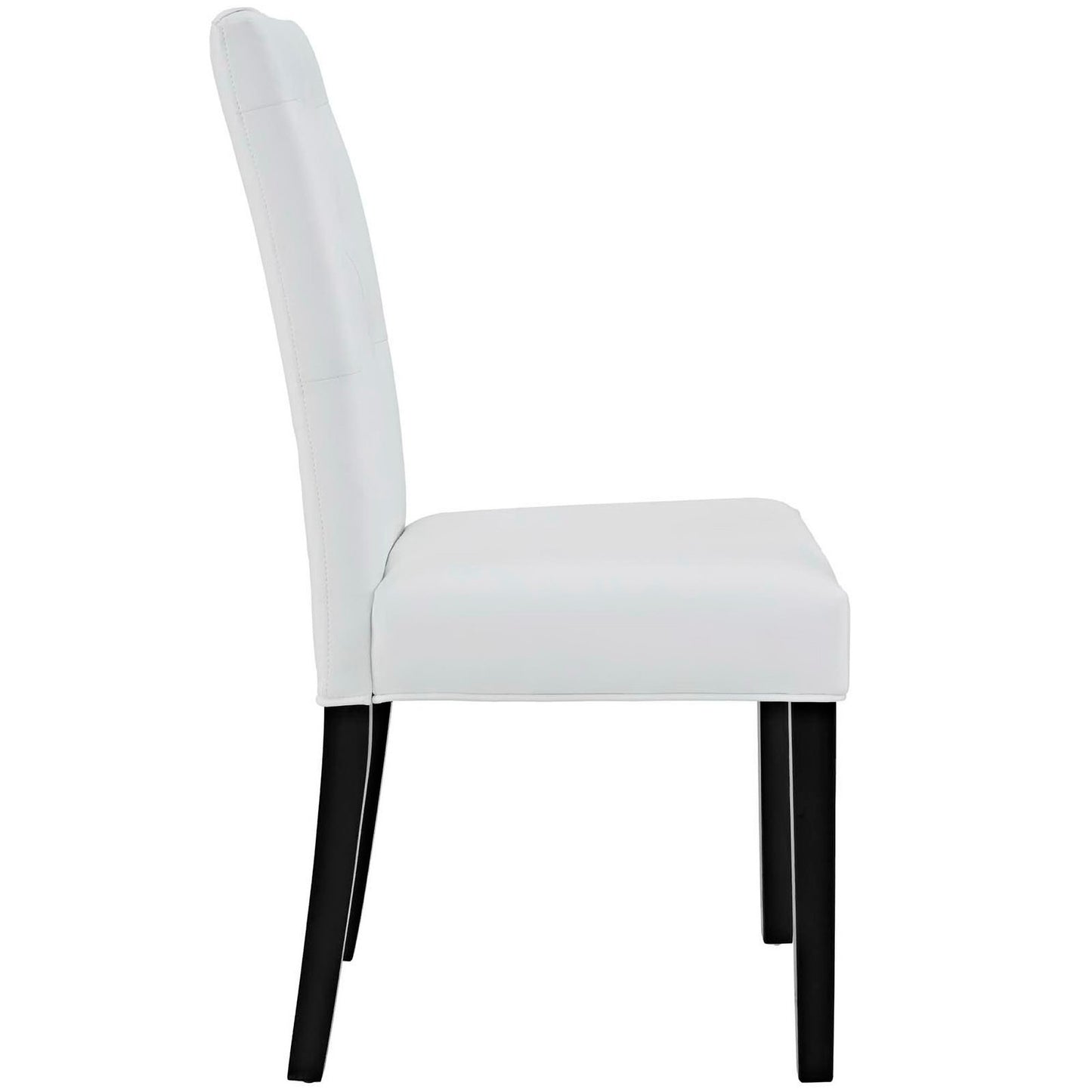 Heather Vinyl Dining Side Chair Set of 2 in White