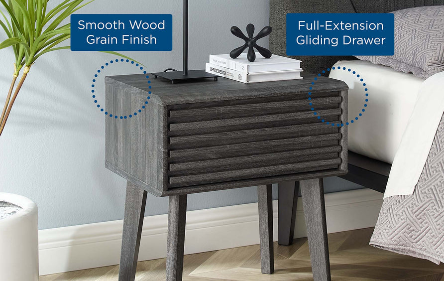 Vera End Table in Charcoal