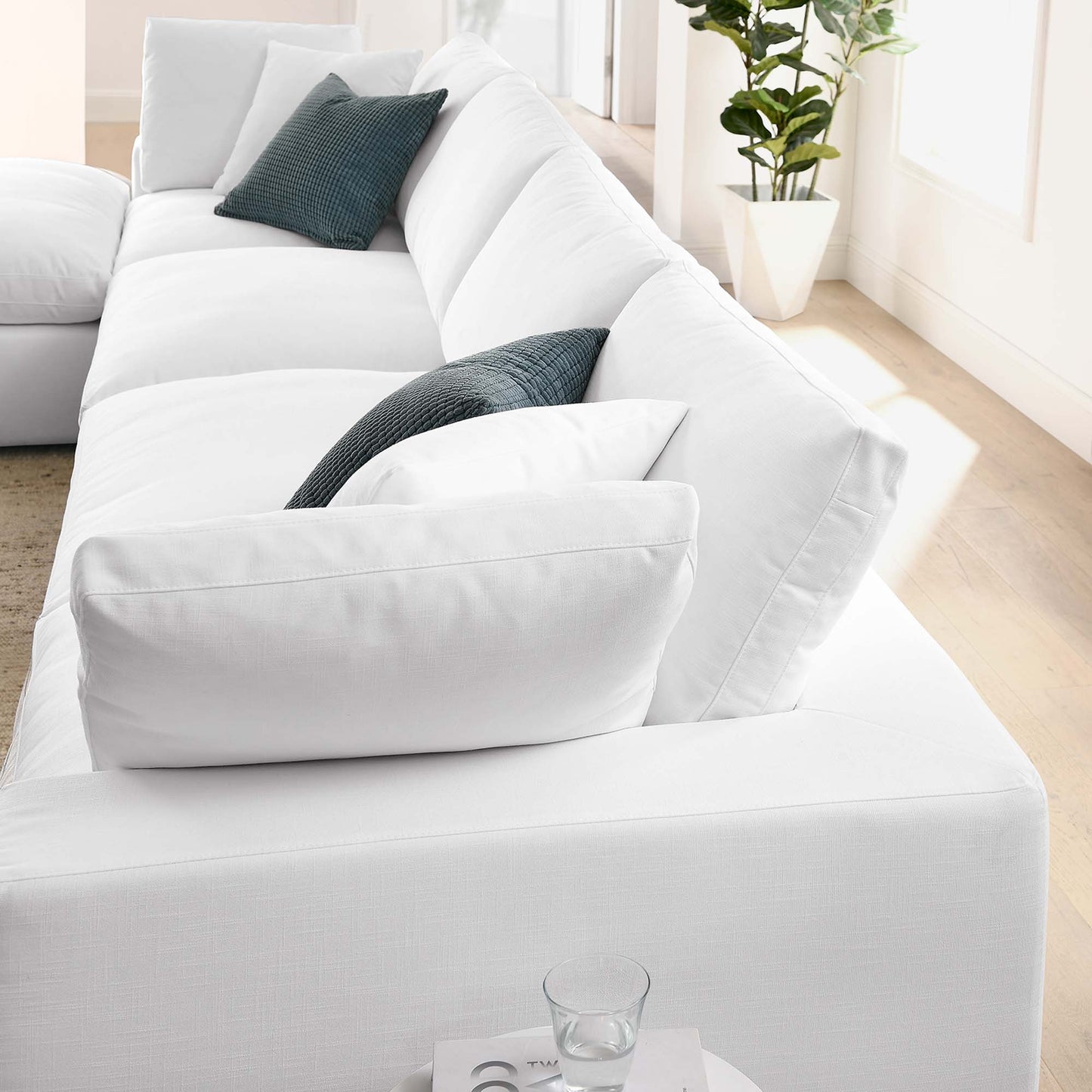 Commix 5 Piece Down Filled Overstuffed Sectional Sofa Set by Furniture for America