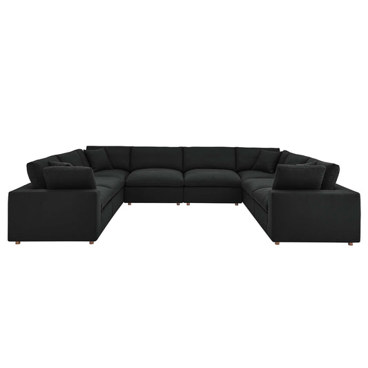 Commix 8-Piece Down Filled Overstuffed Sectional Sofa by Furniture for America