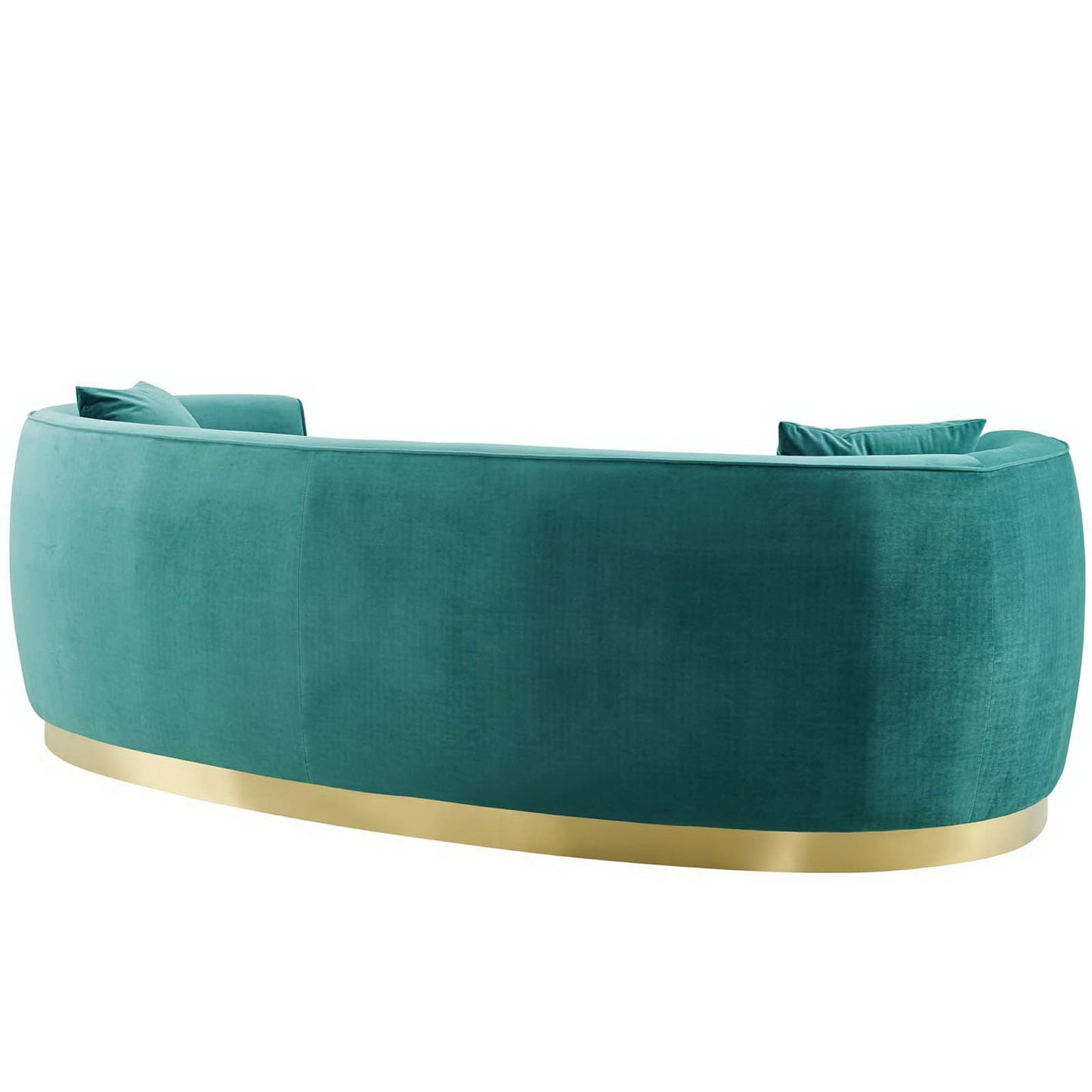 Cong Curved Performance Velvet Sofa in Teal