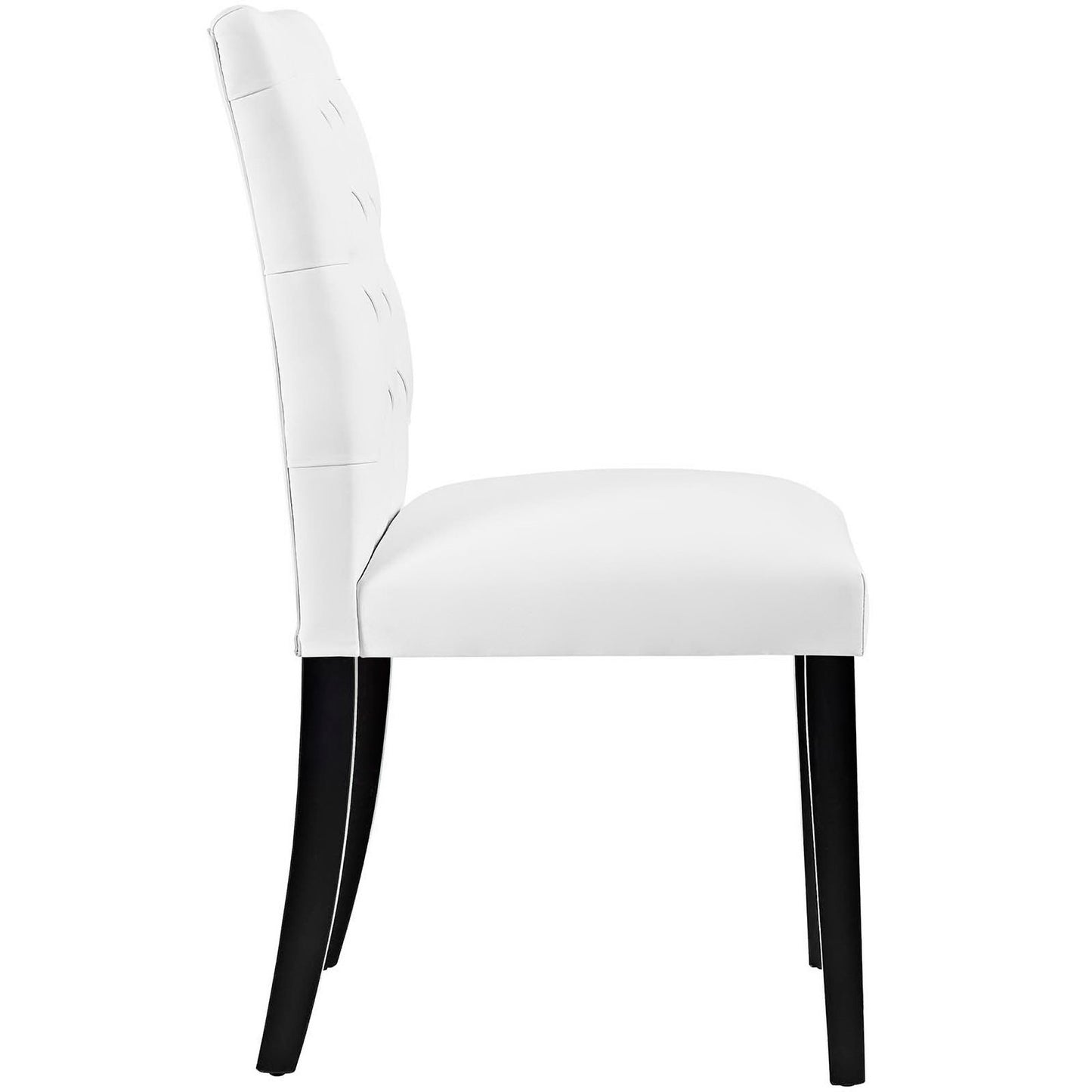 Column Vinyl Dining Chair Set of 2 in White