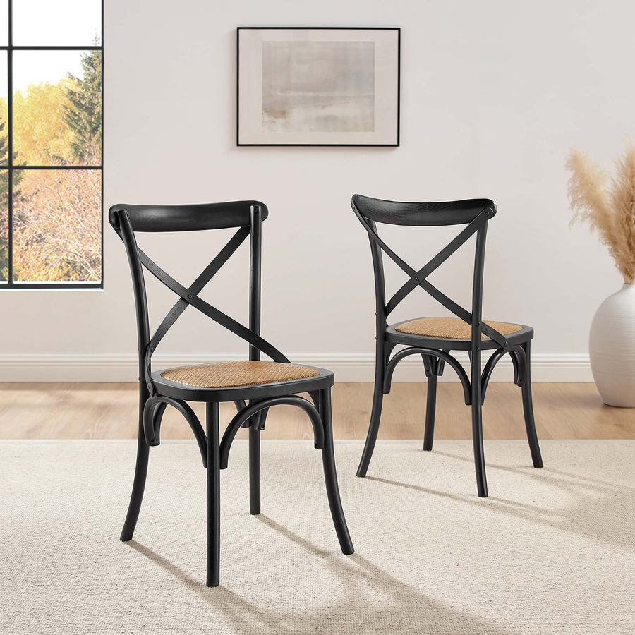 Juniper Dining Side Chair Set of 2 in Black