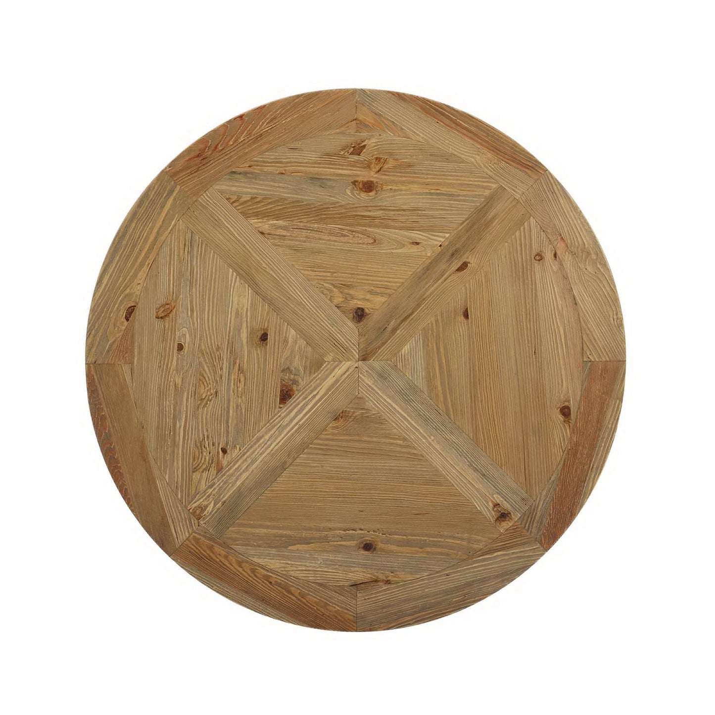 Bracken 47" Round Pine Wood Dining Table in Brown
