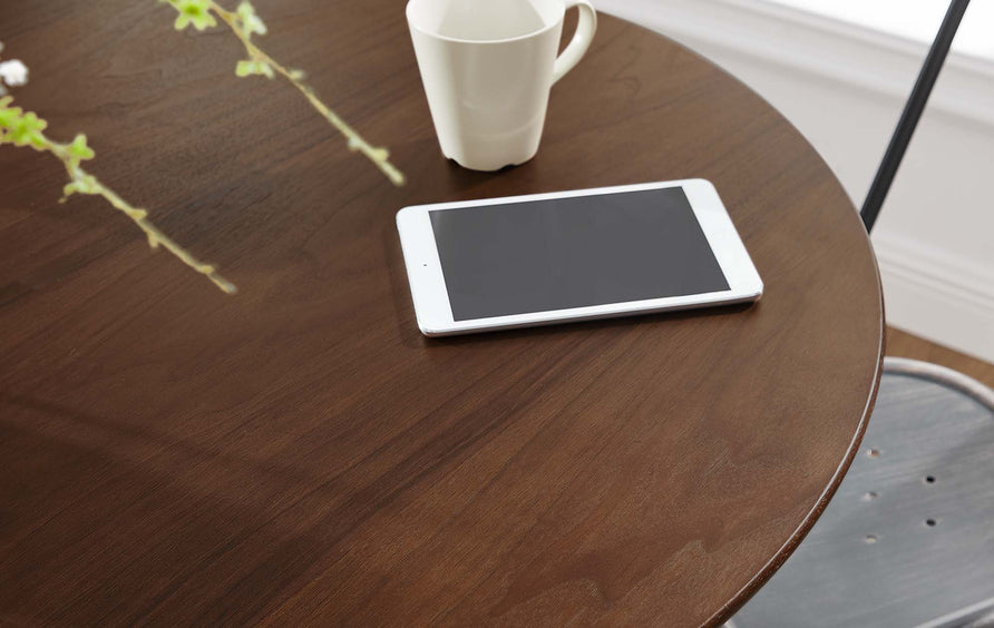 Lumen 36" Round Wood Dining Table in Black Walnut