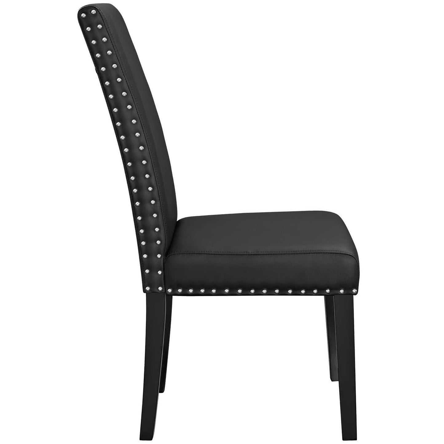 Maison Vinyl Dining Side Chair Set of 4 in Black