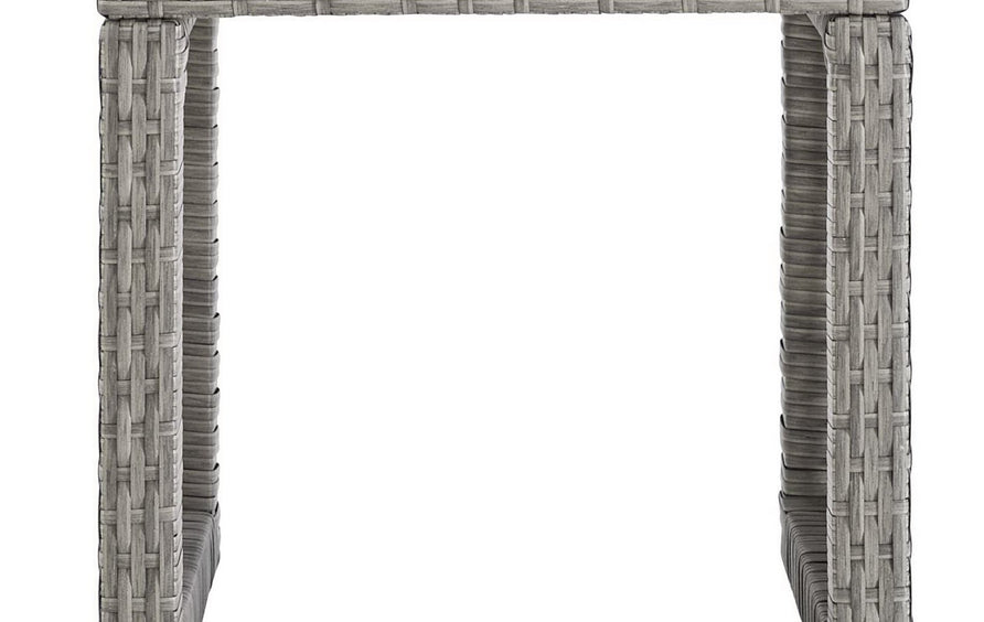 Cinder 3 Piece Outdoor Patio Wicker Rattan Set in Gray Gray