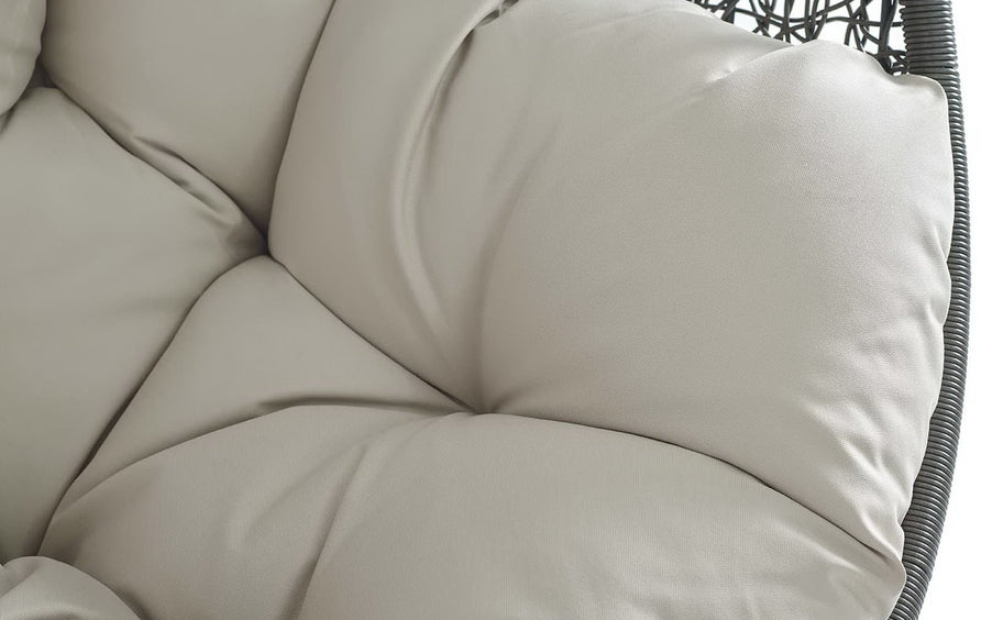Cornice Sunbrella® Fabric Swing Outdoor Patio Lounge Chair Without Stand in Gray Beige