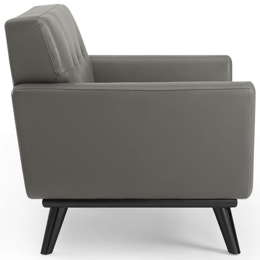 Engage Top-Grain Leather Living Room Lounge Accent Armchair by Furniture For America