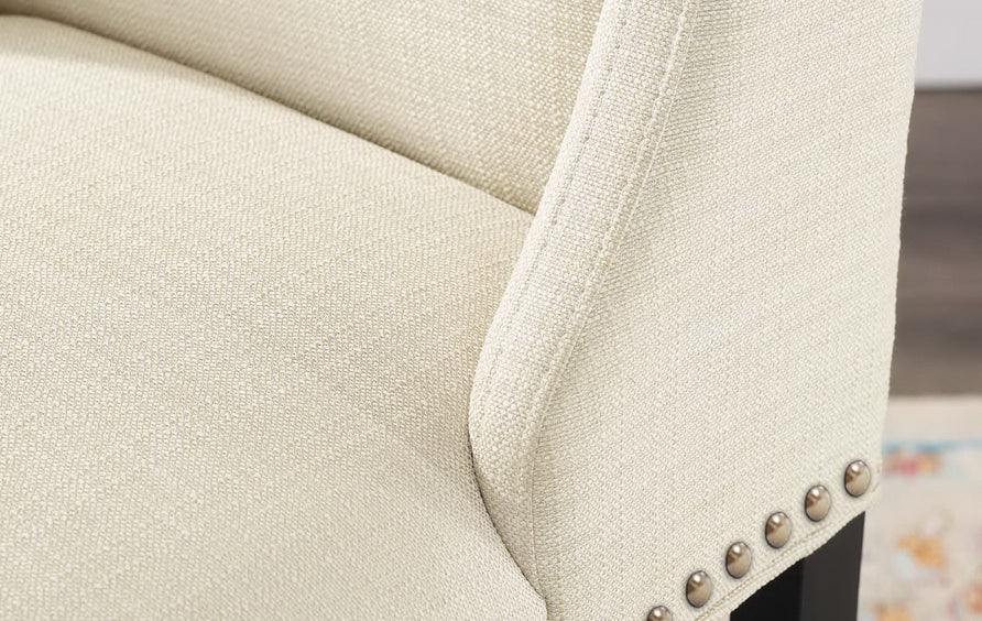 Lyra Upholstered Fabric Counter Stool in Beige