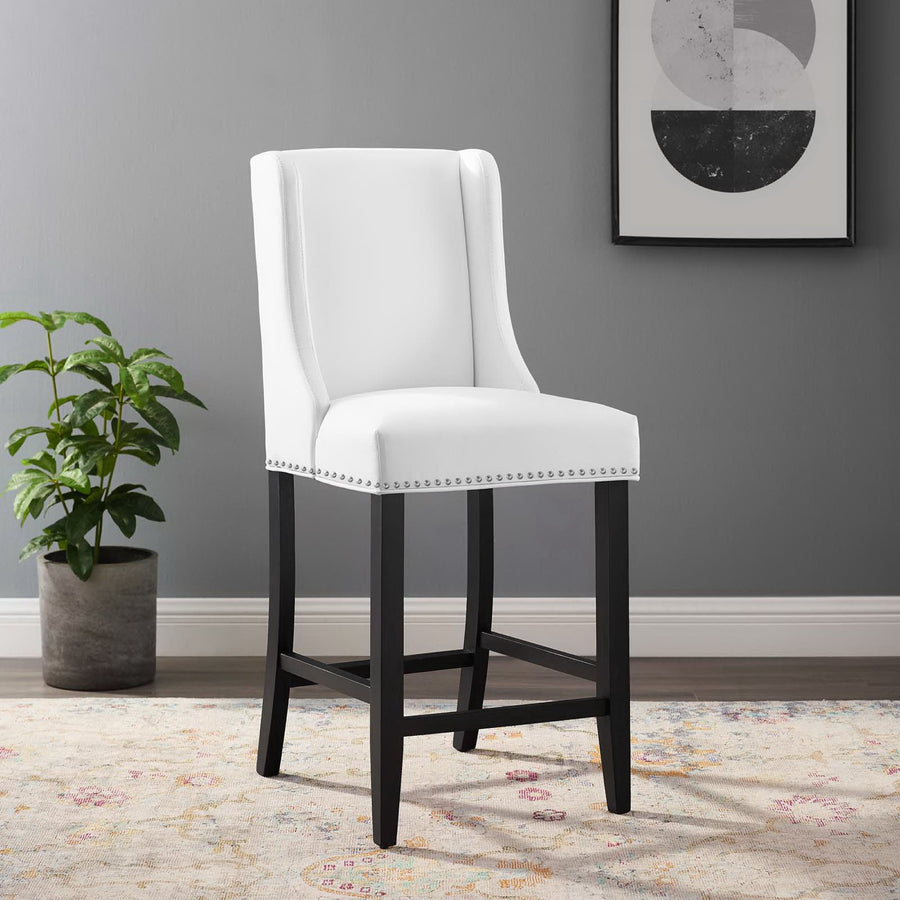 Lyra Faux Leather Counter Stool in White