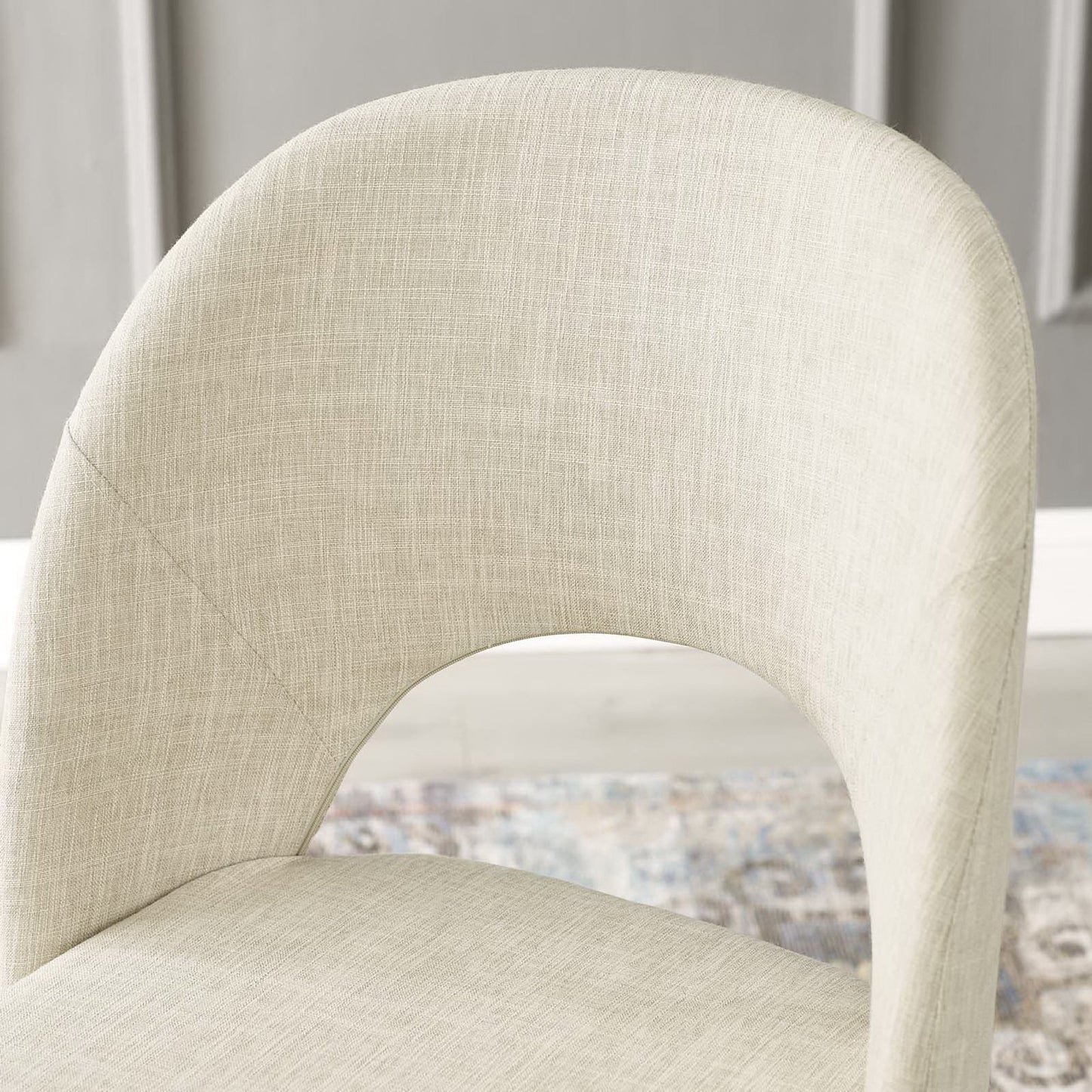 Plaid Upholstered Fabric Dining Side Chair in Black Beige