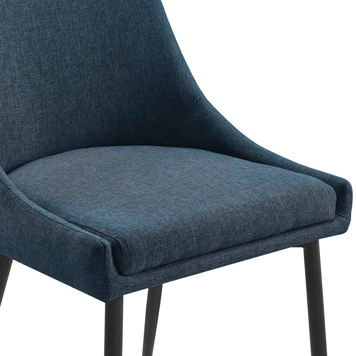 Foyer Upholstered Fabric Dining Chairs Set of 2 in Black Azure