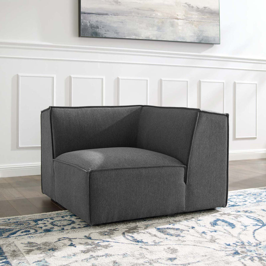 Atlas Sectional Sofa Corner Chair in Charcoal