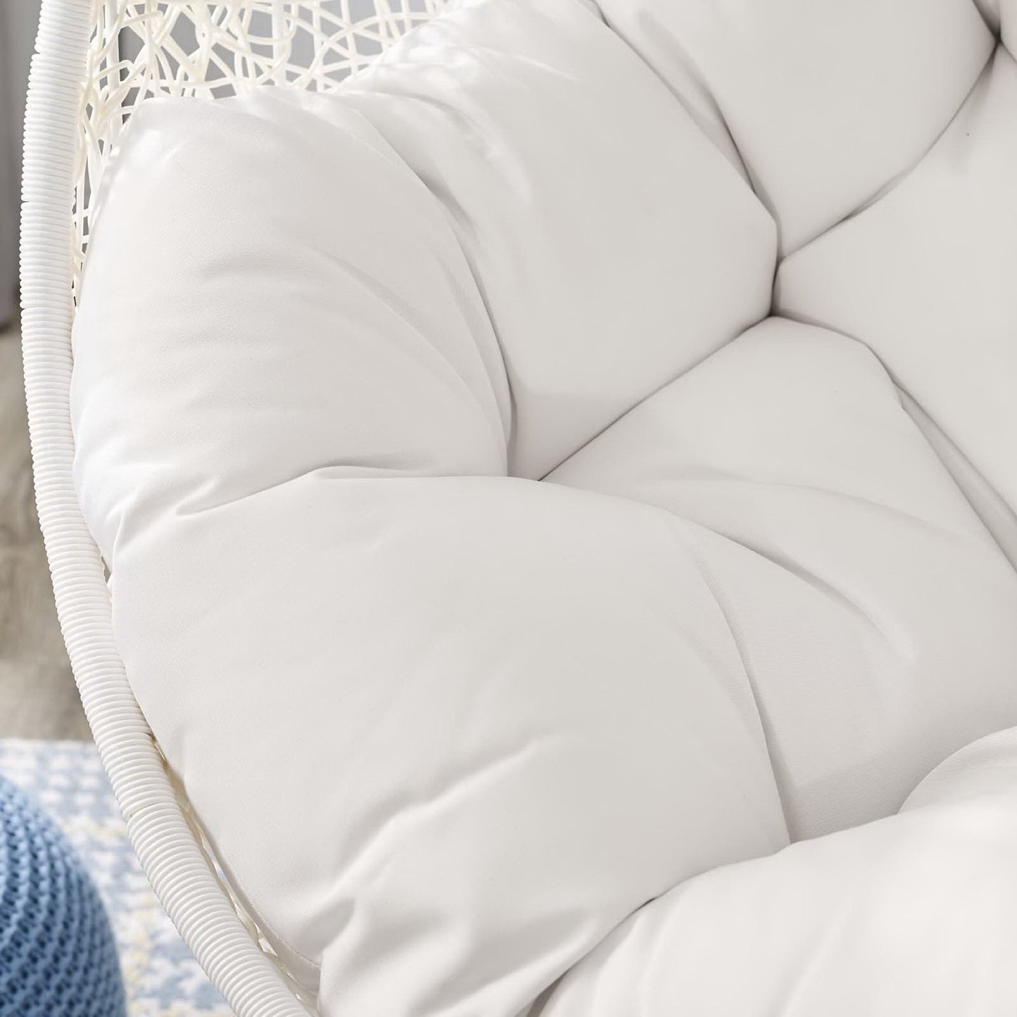 Cornice Outdoor Patio Sunbrella® Swing Chair With Stand in White White