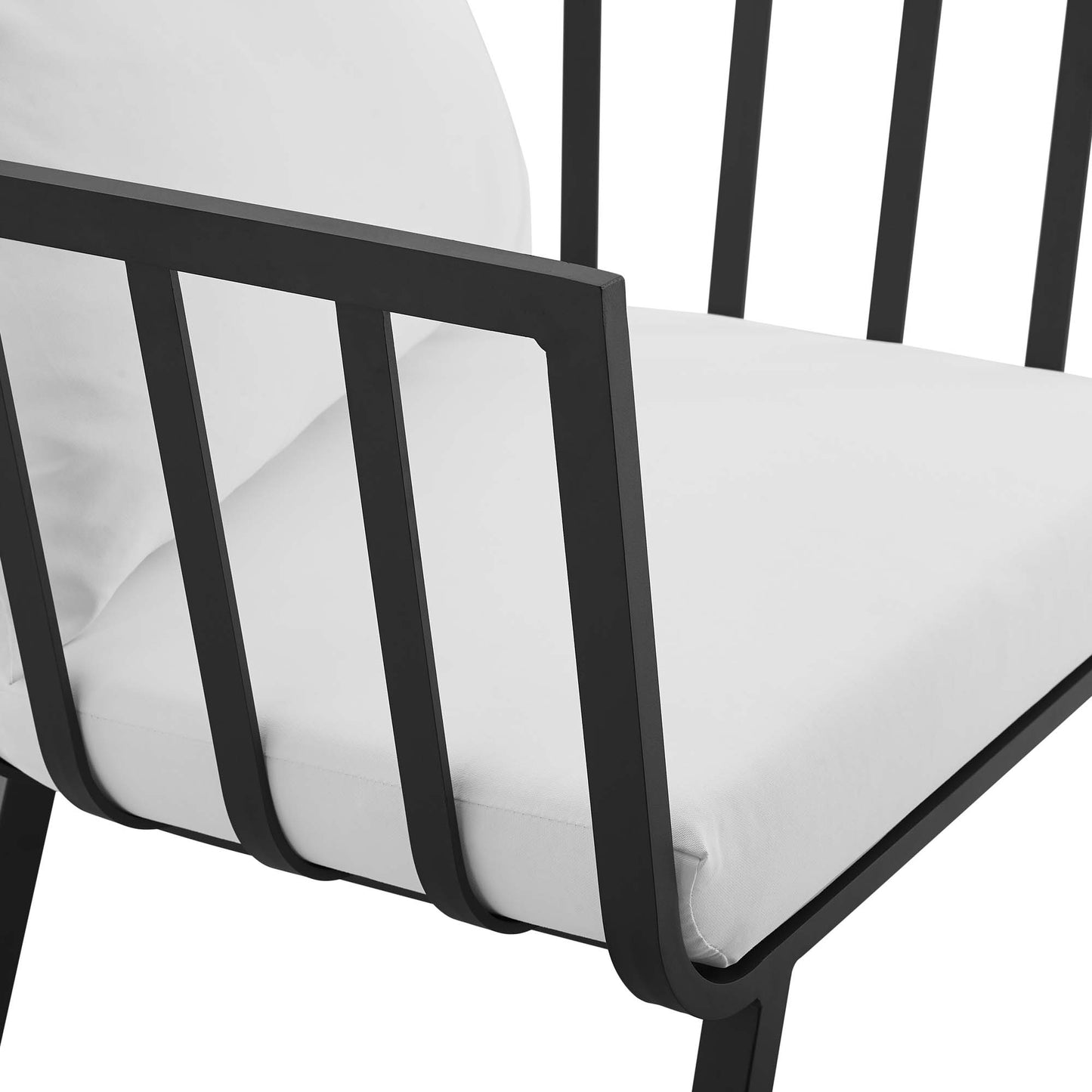 Merlot Outdoor Patio Aluminum Armchair Set of 2 in Gray White
