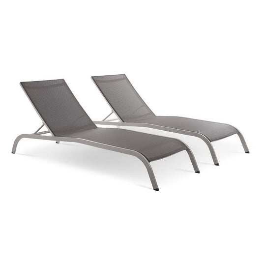 Savannah Outdoor Patio Mesh Chaise Lounge Set of 2 by Furniture for America