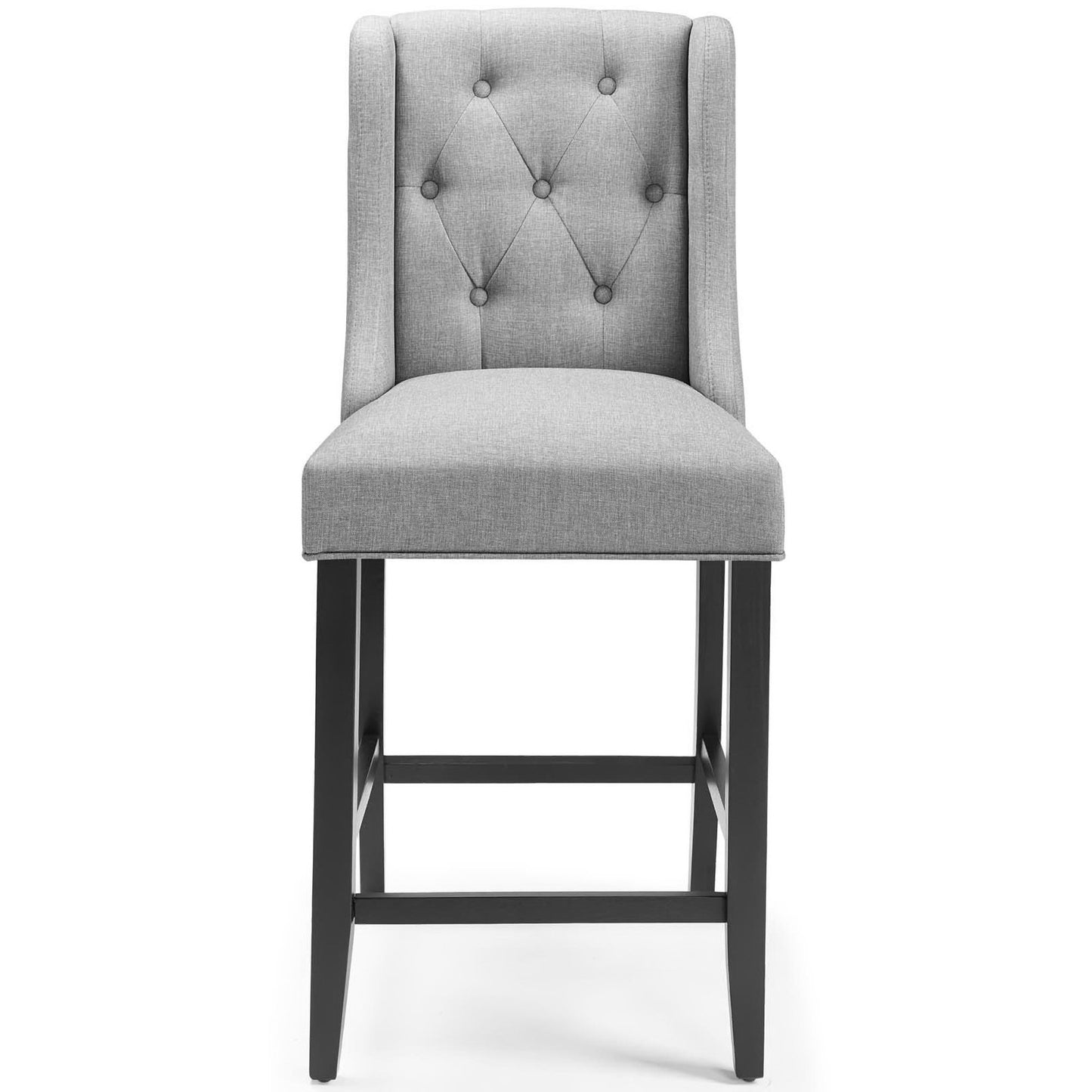 Ellison Upholstered Fabric Counter Bar Stool Set of 2 in Light Gray