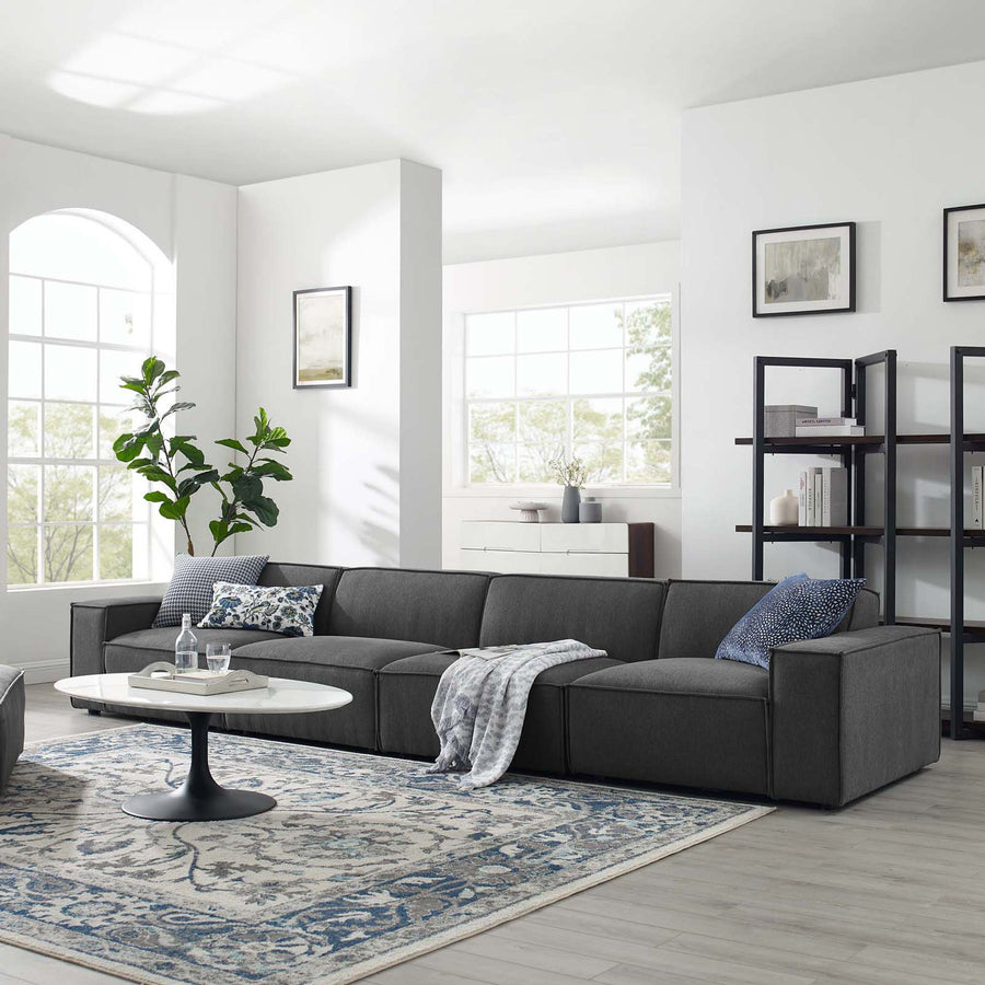 Atlas 4-Piece Sectional Sofa in Charcoal