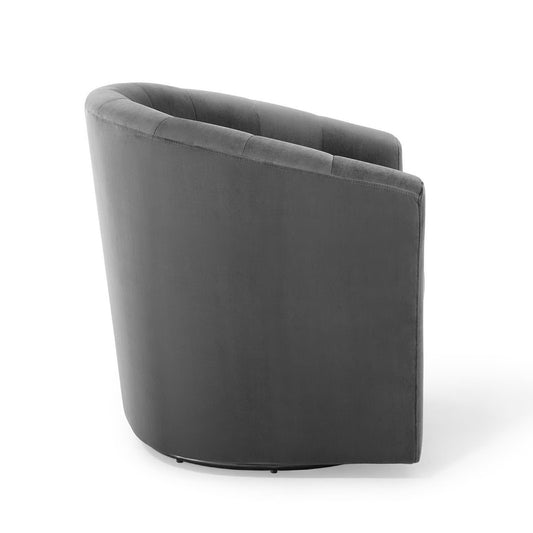 Prospect Performance Velvet Swivel Armchair by Furniture For America