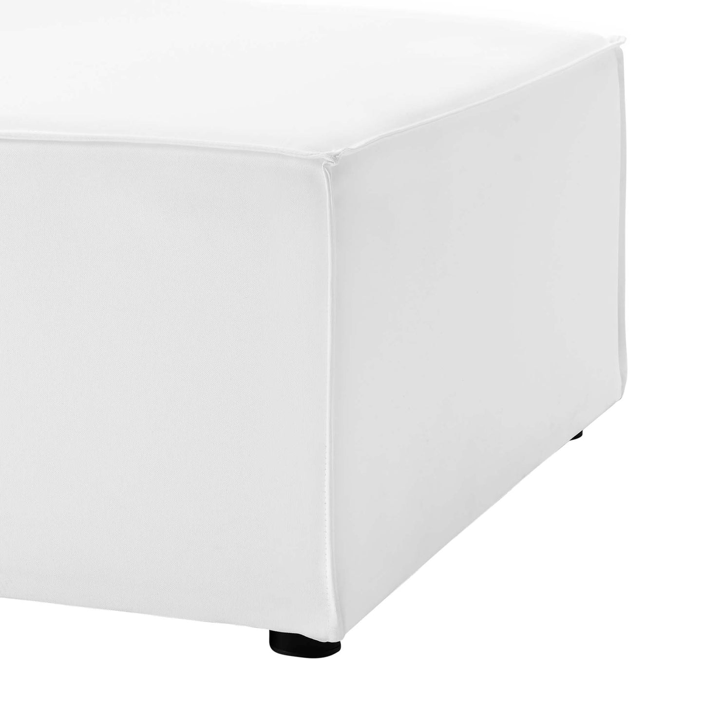 Heath Outdoor Patio Upholstered Sectional Sofa Armless Chair in White