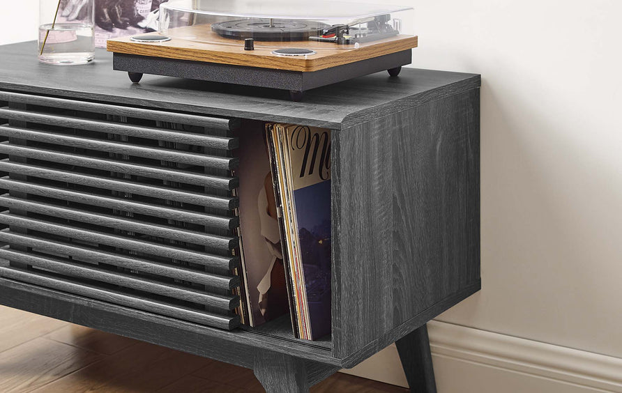 Vera Vinyl Record Display Stand in Charcoal