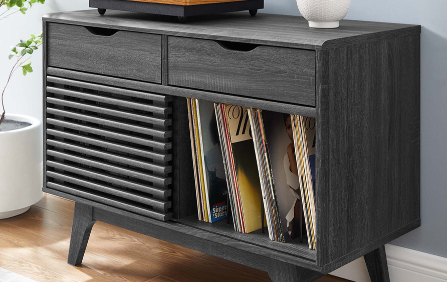 Vera Vinyl Record Display Stand in Charcoal