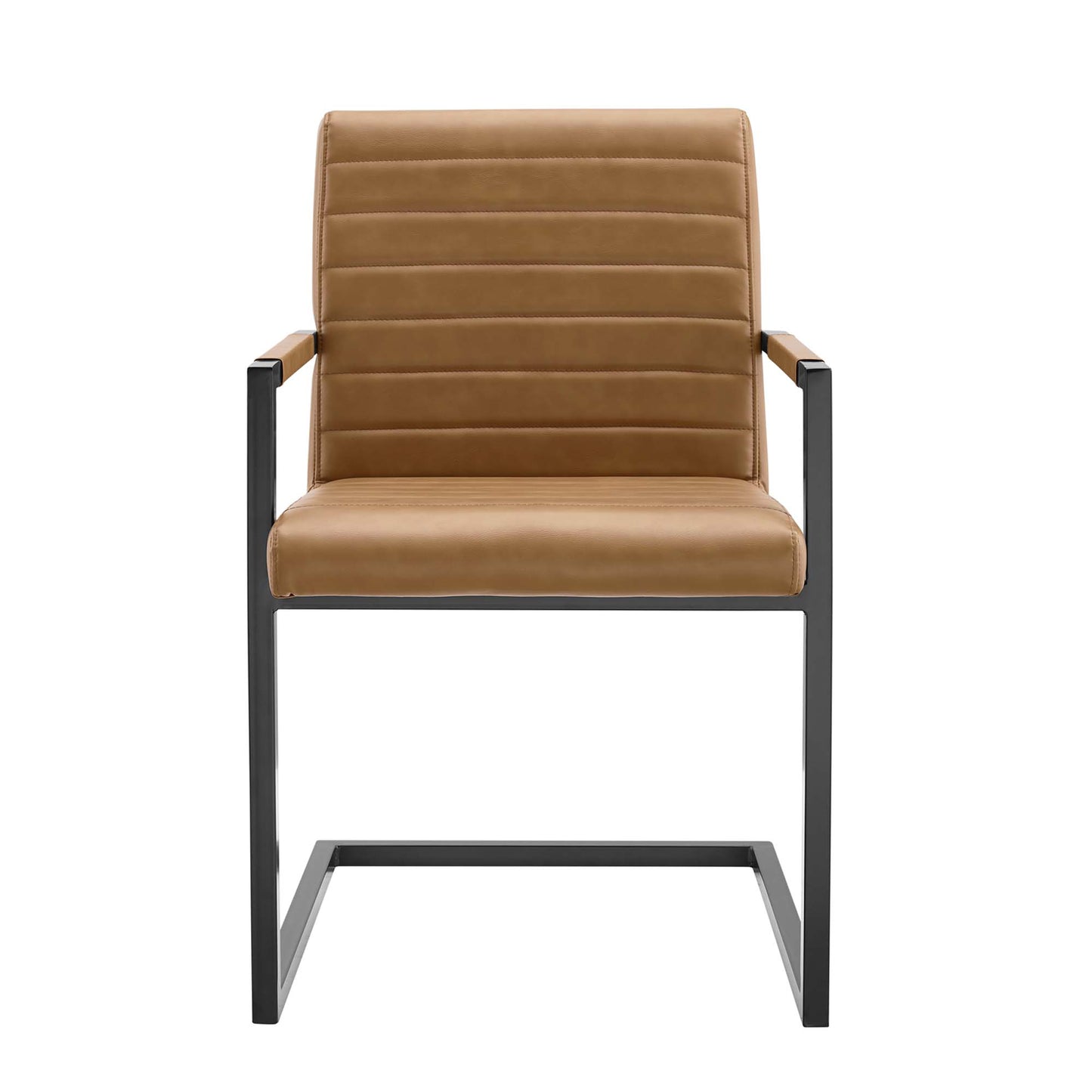 Louisburgh Vegan Leather Dining Chairs Set of 2 in Tan