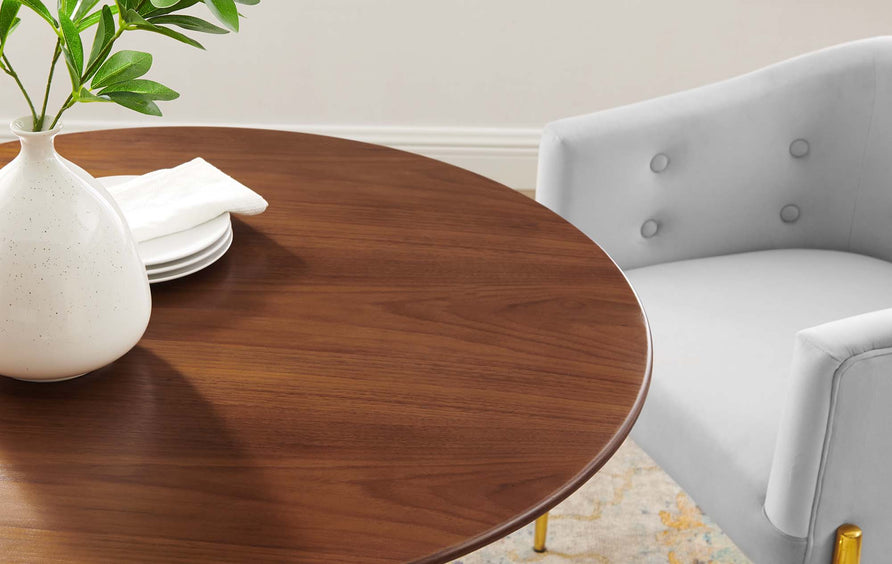 Theo 35" Dining Table in Gold Walnut