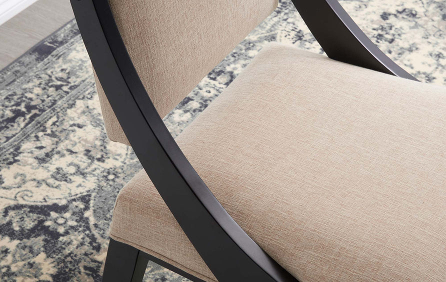 Ifanna Upholstered Fabric Dining Chairs Set of 2 in Beige