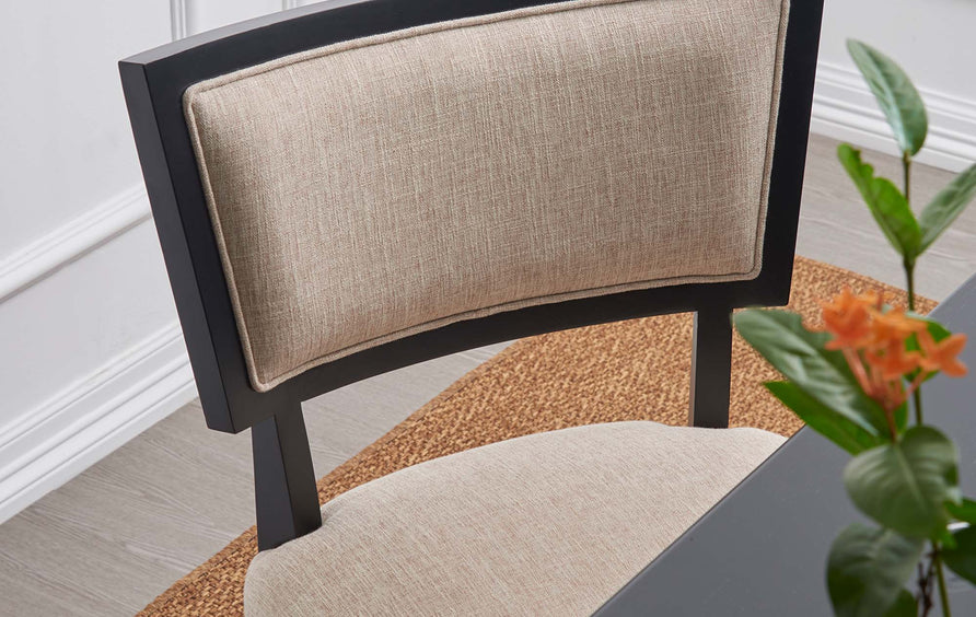 Eidfjord Upholstered Fabric Dining Chairs Set of 2 in Beige