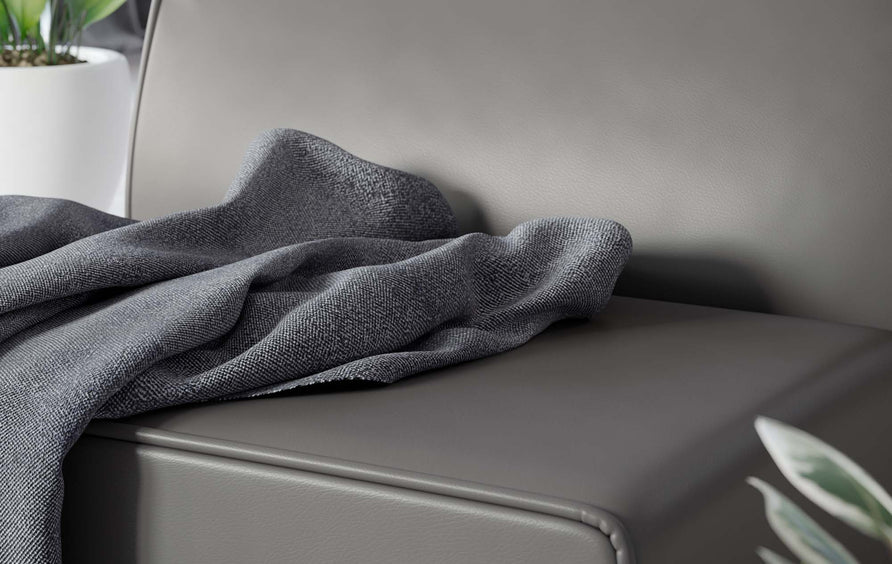 Pike Vegan Leather Armless Chair in Gray