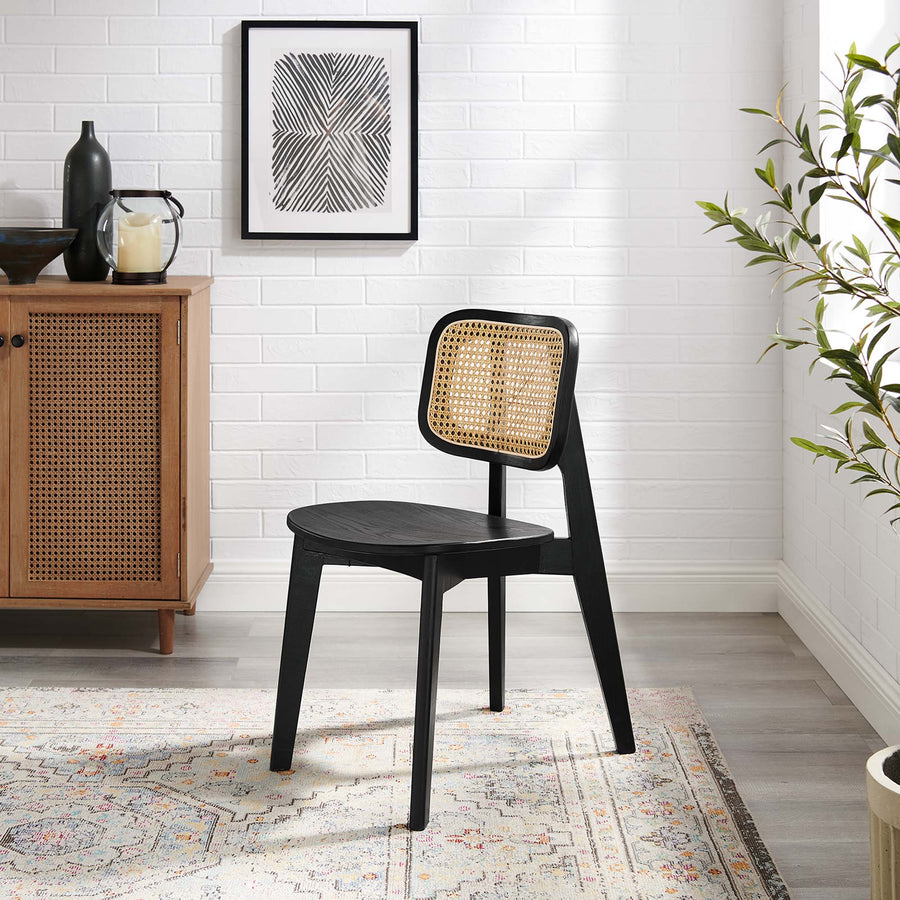 Lucian Wood Dining Side Chair in Black