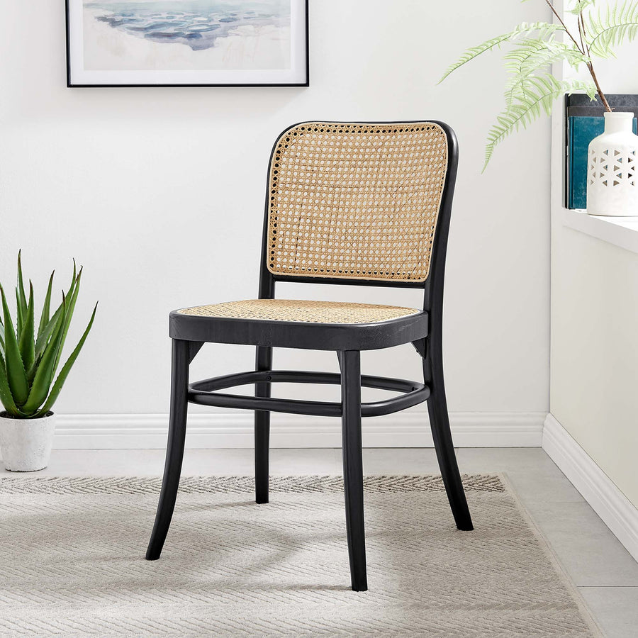 Malvasia Wood Dining Side Chair in Black