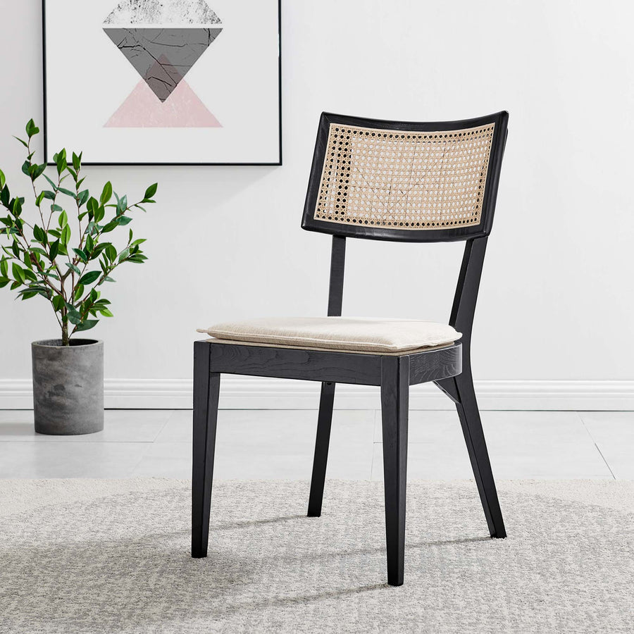 Bough Wood Dining Chair in Black Beige