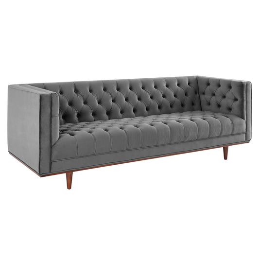 Elation Tufted Performance Velvet Sofa by Furniture for America
